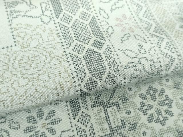 平和屋着物●本場染大島紬　色紙重ね花文　正絹　逸品　DABF7910ps