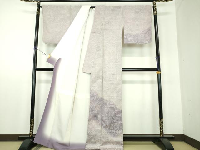 平和屋着物●訪問着　お召地　洋花文　正絹　逸品　DABF7912ps