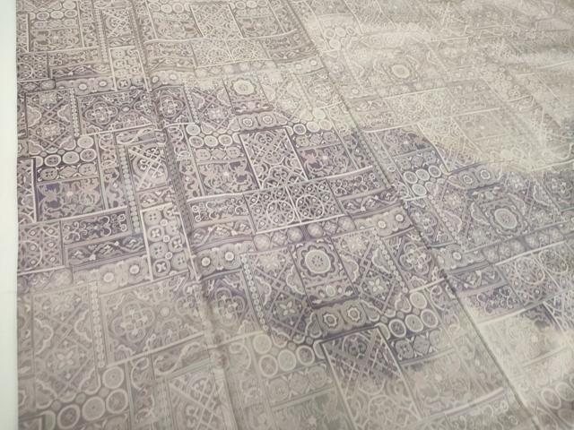 平和屋着物●訪問着　お召地　洋花文　正絹　逸品　DABF7912ps