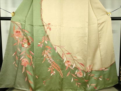平和屋着物●訪問着　舞蝶花丸文　金彩　正絹　逸品　DABF7913ps