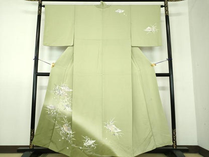 平和屋着物●訪問着　作家物　流水色紙花文　暈し染め　金彩　正絹　逸品　DABF7916ps