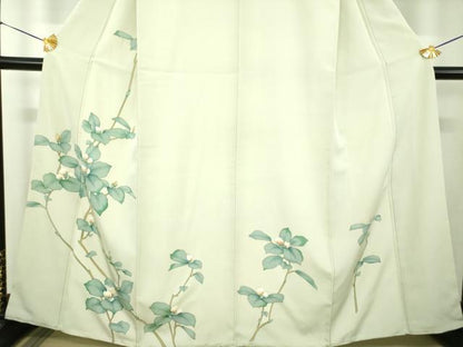 平和屋着物●訪問着　手描き　枝花文　正絹　逸品　DABF7917ps
