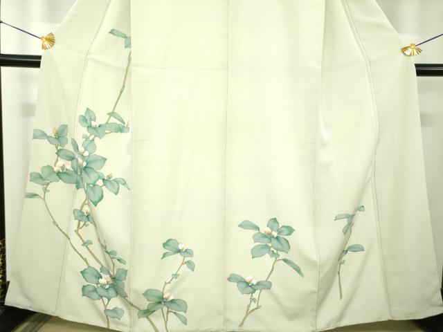 平和屋着物●訪問着　手描き　枝花文　正絹　逸品　DABF7917ps