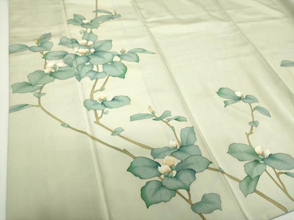 平和屋着物●訪問着　手描き　枝花文　正絹　逸品　DABF7917ps