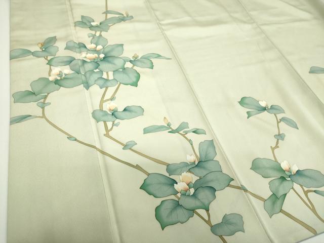 平和屋着物●訪問着　手描き　枝花文　正絹　逸品　DABF7917ps