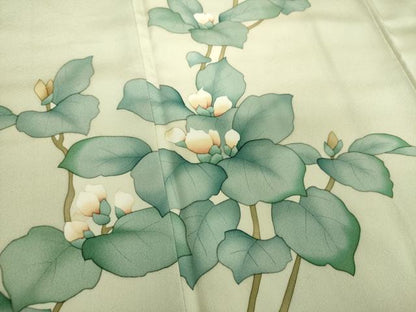 平和屋着物●訪問着　手描き　枝花文　正絹　逸品　DABF7917ps