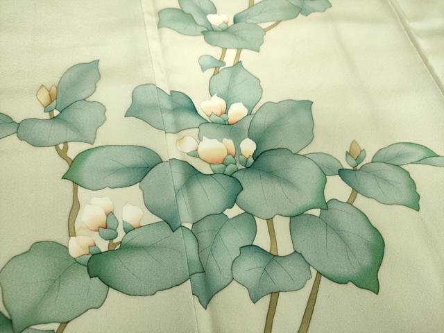 平和屋着物●訪問着　手描き　枝花文　正絹　逸品　DABF7917ps