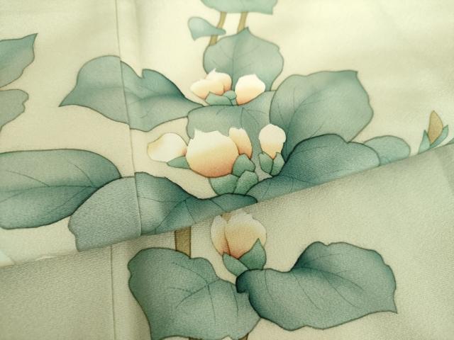 平和屋着物●訪問着　手描き　枝花文　正絹　逸品　DABF7917ps