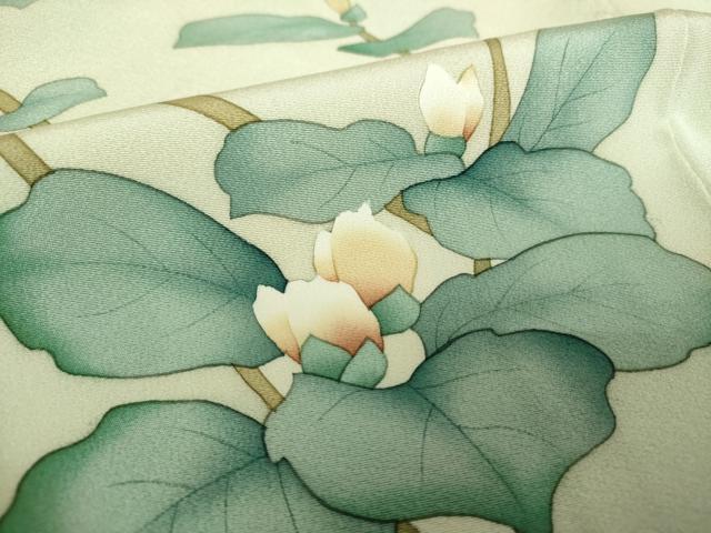 平和屋着物●訪問着　手描き　枝花文　正絹　逸品　DABF7917ps