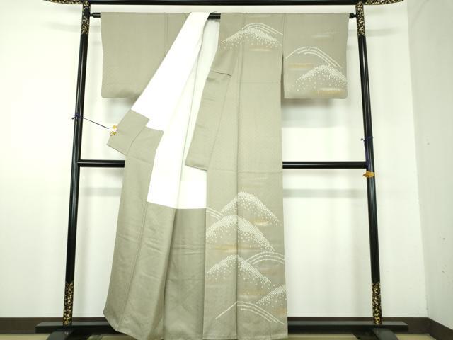 平和屋着物●訪問着　刺繍　絞り　遠山文　正絹　逸品　DABF7919ps