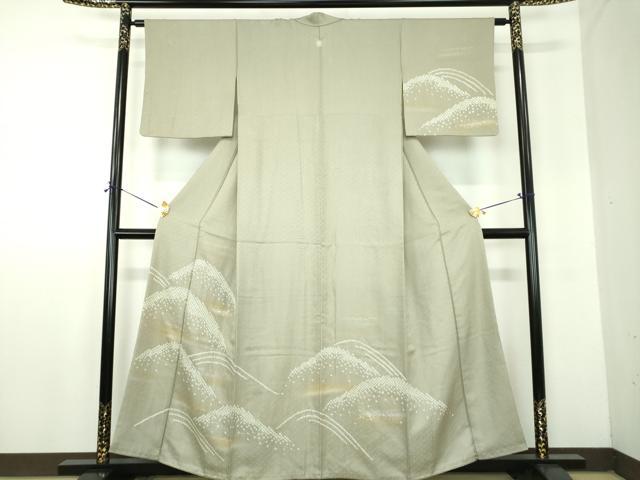 平和屋着物●訪問着　刺繍　絞り　遠山文　正絹　逸品　DABF7919ps