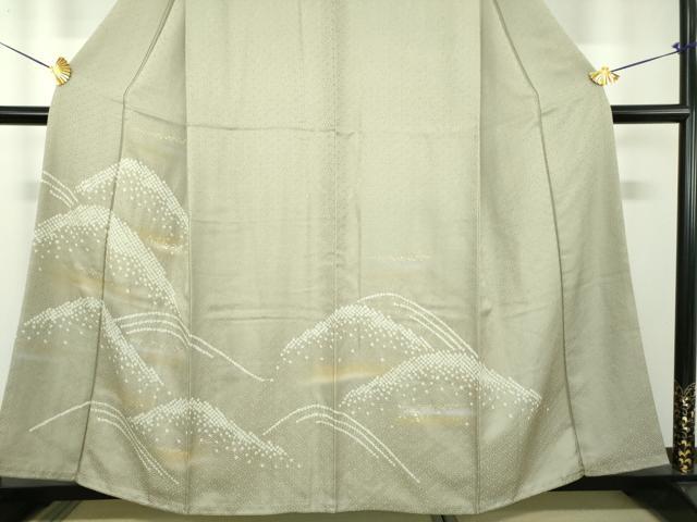 平和屋着物●訪問着　刺繍　絞り　遠山文　正絹　逸品　DABF7919ps
