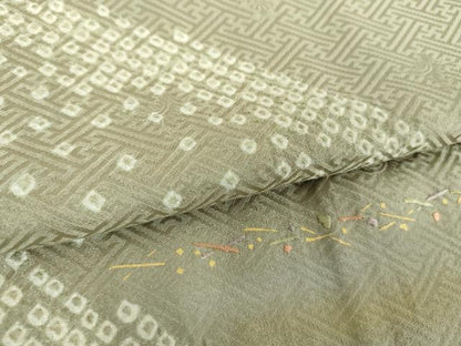 平和屋着物●訪問着　刺繍　絞り　遠山文　正絹　逸品　DABF7919ps