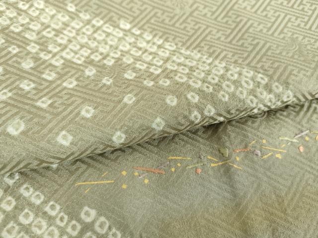 平和屋着物●訪問着　刺繍　絞り　遠山文　正絹　逸品　DABF7919ps