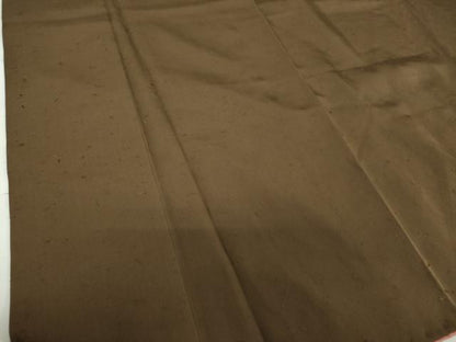 平和屋着物●上質な紬　色無地　焦げ茶色　正絹　逸品　未使用　DABF7920ps