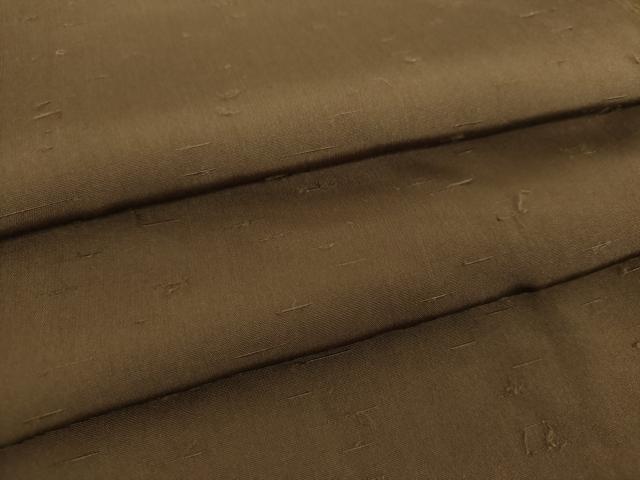 平和屋着物●上質な紬　色無地　焦げ茶色　正絹　逸品　未使用　DABF7920ps
