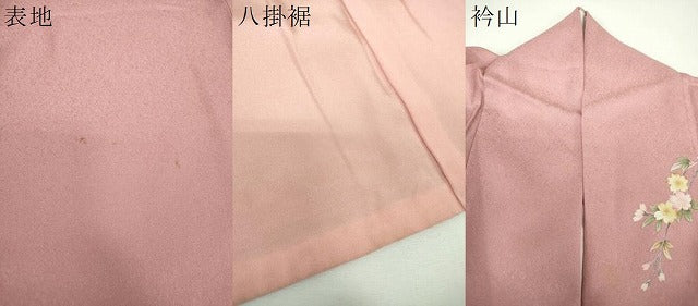 平和屋着物●訪問着　枝垂れ桜　草花文　暈し染め　金彩　正絹　逸品　DABF7925ps