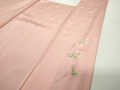 平和屋着物●訪問着　枝垂れ桜　草花文　暈し染め　金彩　正絹　逸品　DABF7925ps