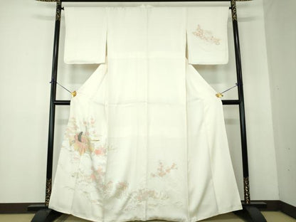 平和屋着物●訪問着　松竹梅　雲取り平安人物御所車花文　金銀彩　正絹　逸品　DABF7926ps