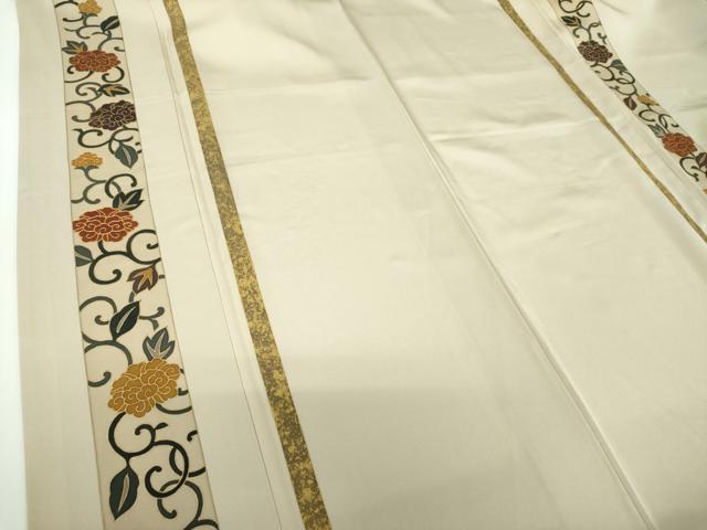 平和屋着物●訪問着　駒刺繍　牡丹唐草間道　金彩　正絹　逸品　DABF7927ps