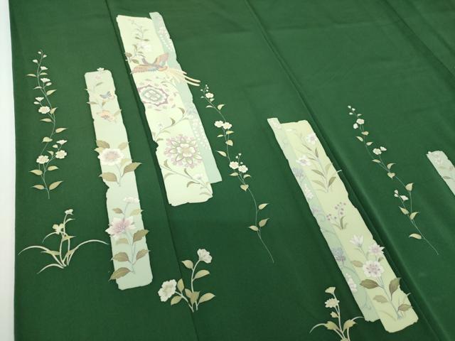 平和屋着物●訪問着　友禅　作家物　舞蝶正倉院鳳凰花文　正絹　逸品　DABF7928ps