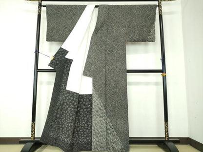 平和屋着物●二代目　川村久太郎　訪問着　樹林文　たたき染め　正絹　逸品　DABF7931ps