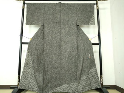 平和屋着物●二代目　川村久太郎　訪問着　樹林文　たたき染め　正絹　逸品　DABF7931ps