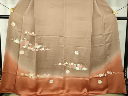 平和屋着物●訪問着　雪輪吉祥花文　暈し染め　金彩　正絹　逸品　DABF7933ps