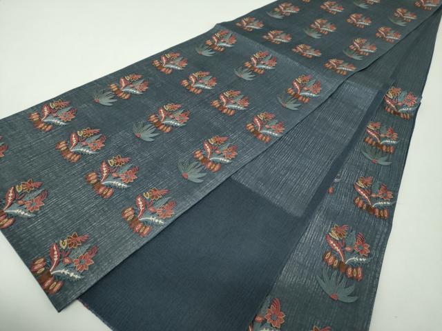 平和屋着物▽極上　袋帯　スリーシーズン　春夏秋　総刺繍　更紗花文　正絹　逸品　DABF7943ps