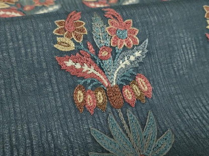 平和屋着物▽極上　袋帯　スリーシーズン　春夏秋　総刺繍　更紗花文　正絹　逸品　DABF7943ps