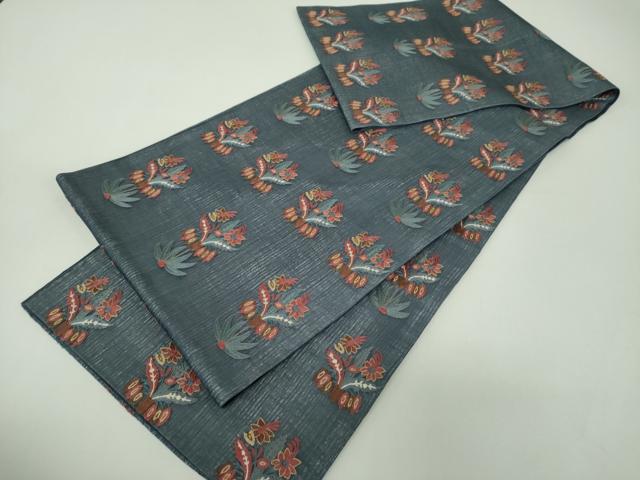 平和屋着物▽極上　袋帯　スリーシーズン　春夏秋　総刺繍　更紗花文　正絹　逸品　DABF7943ps