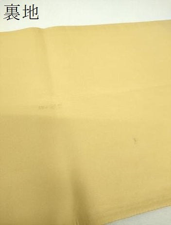 平和屋着物▼六通柄袋帯　唐織　雪輪舞花文　金糸　正絹　逸品　DABF7960ps