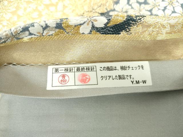 平和屋着物▼六通柄袋帯　唐織　桜尽くし　金銀糸　正絹　逸品　DABF7970ps