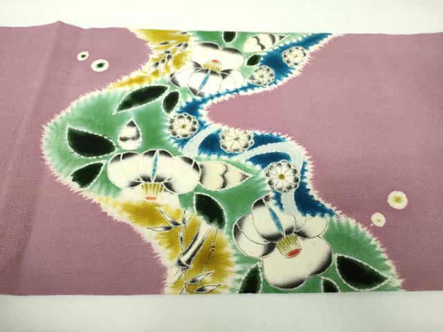 平和屋着物▼九寸名古屋帯　絞り　辻が花　鬼しぼ縮緬　正絹　逸品　DABF7973ps