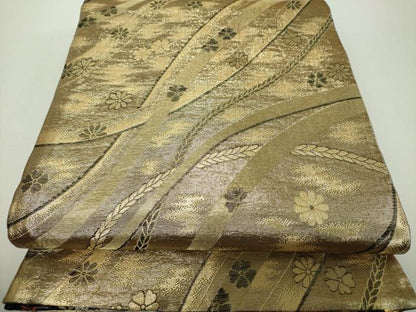 平和屋着物▼両面　六通柄袋帯　色紙重ね鳳凰花文　正絹　逸品　DABF7982ps