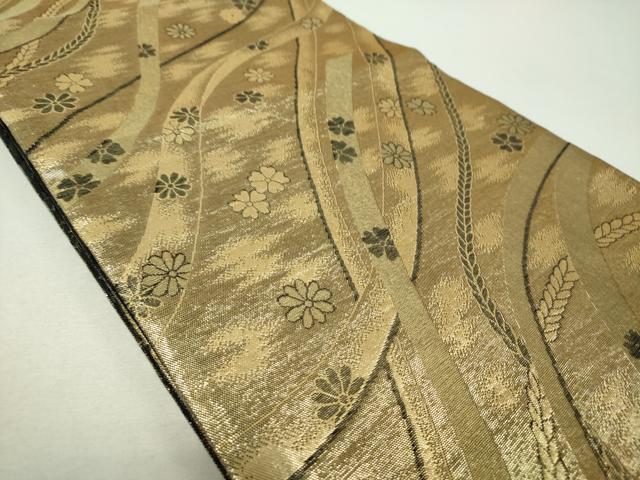 平和屋着物▼両面　六通柄袋帯　色紙重ね鳳凰花文　正絹　逸品　DABF7982ps