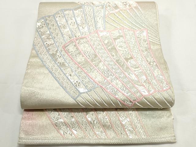 平和屋着物◎西陣 服部織物謹製 六通柄袋帯 唐織 扇面吉祥花