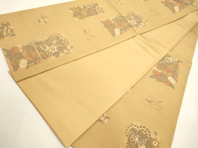平和屋着物◎六通柄袋帯 短冊花唐草文 正絹 逸品 DABF8016we