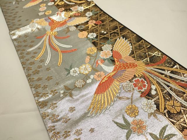 平和屋着物◎六通柄袋帯 唐織 鳳凰花文 金銀糸 正絹 逸品 DABF8026we
