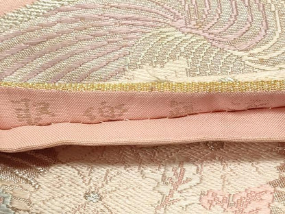 平和屋着物◎六通柄袋帯 唐織 舞流文 鴛鴦 銀糸 正絹 逸品 DABF8038we