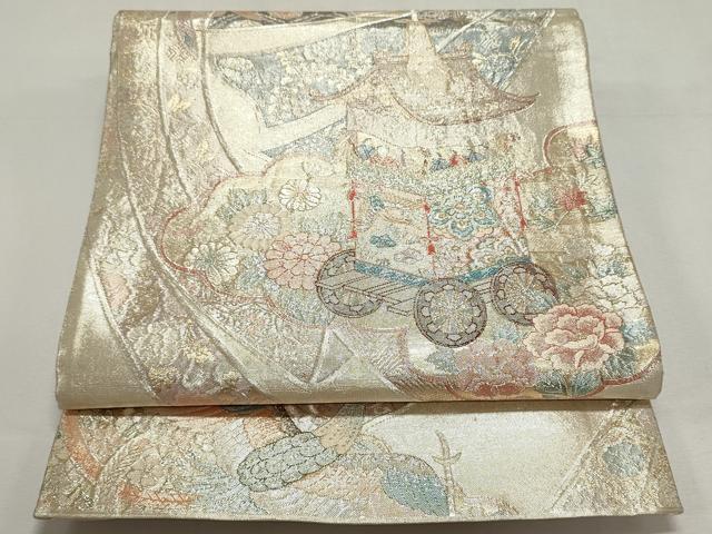 平和屋着物◎佐賀錦　六通柄袋帯　九百織　山車　鳳凰花文　金糸　正絹　逸品　DABF8074we