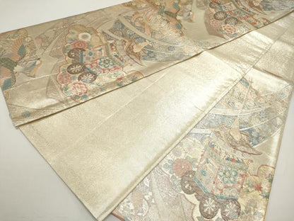平和屋着物◎佐賀錦　六通柄袋帯　九百織　山車　鳳凰花文　金糸　正絹　逸品　DABF8074we