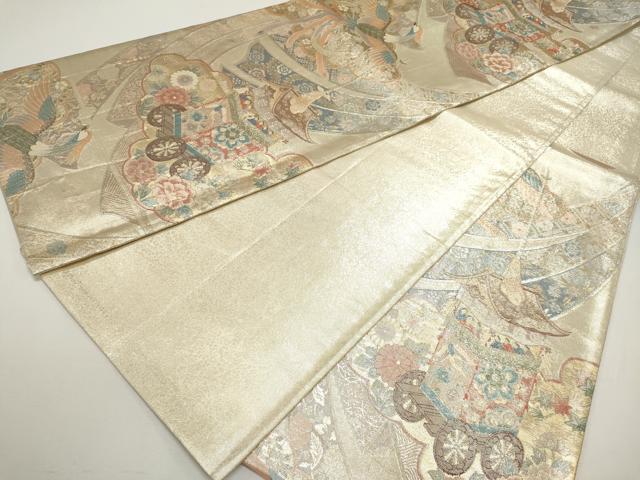 平和屋着物◎佐賀錦　六通柄袋帯　九百織　山車　鳳凰花文　金糸　正絹　逸品　DABF8074we