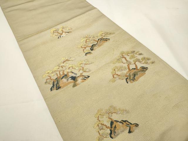 平和屋着物◎太鼓柄　本袋帯　流水松文　金糸　正絹　逸品　DABF8109we