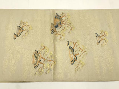 平和屋着物◎太鼓柄　本袋帯　流水松文　金糸　正絹　逸品　DABF8109we