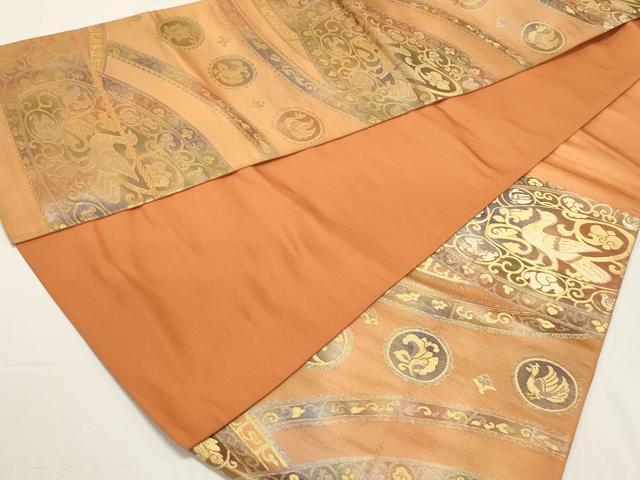 平和屋着物◎六通柄袋帯 花鳥唐草文 金糸 正絹 逸品 DABF8110we