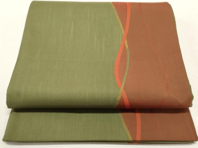 平和屋着物◎六通柄袋帯 綺羅螺 さがみ 変わり間道 正絹 逸品 DABF8113we