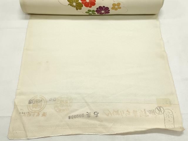 平和屋着物▼付下げ　反物　着尺　駒刺繍　絞り　雲取り草花文　暈し染め　金彩　逸品　未使用　DABF8158we