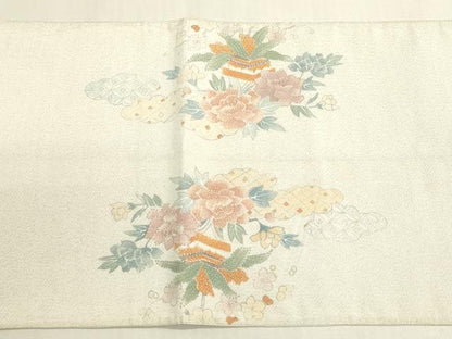 平和屋着物◎綴れ　中国三大刺繍　相良刺繍　太鼓柄袋帯　吉祥飾花文　正絹　逸品　DABF8356we