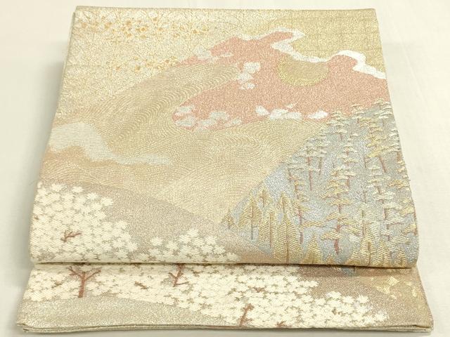 平和屋着物◎六通柄袋帯　雪月花　金銀糸　正絹　逸品　DABF8391we